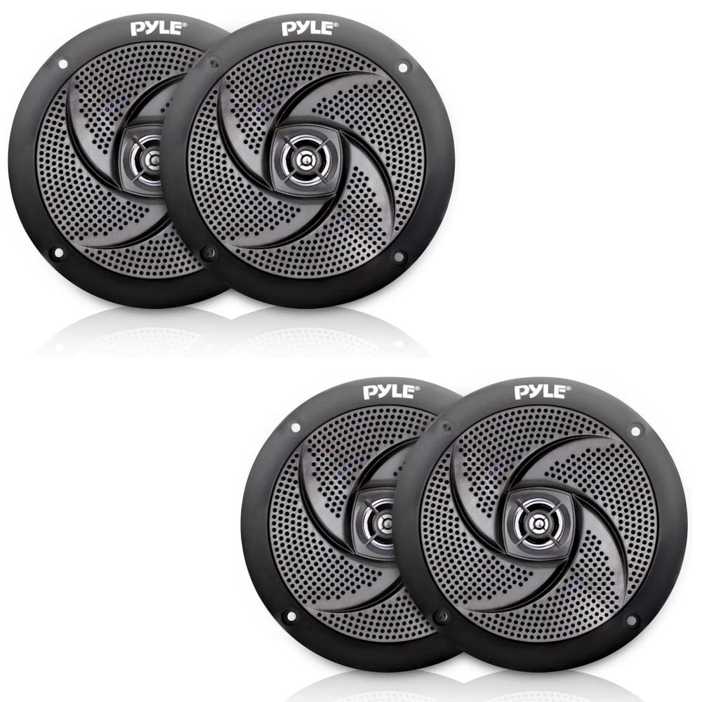 PLMRS5B 5.25-In Waterproof Low Profile Marine Speakers, Black (4 Speakers)