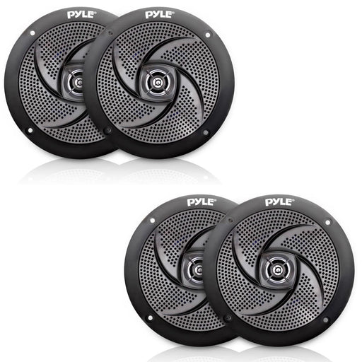 PLMRS5B 5.25-In Waterproof Low Profile Marine Speakers, Black (4 Speakers)
