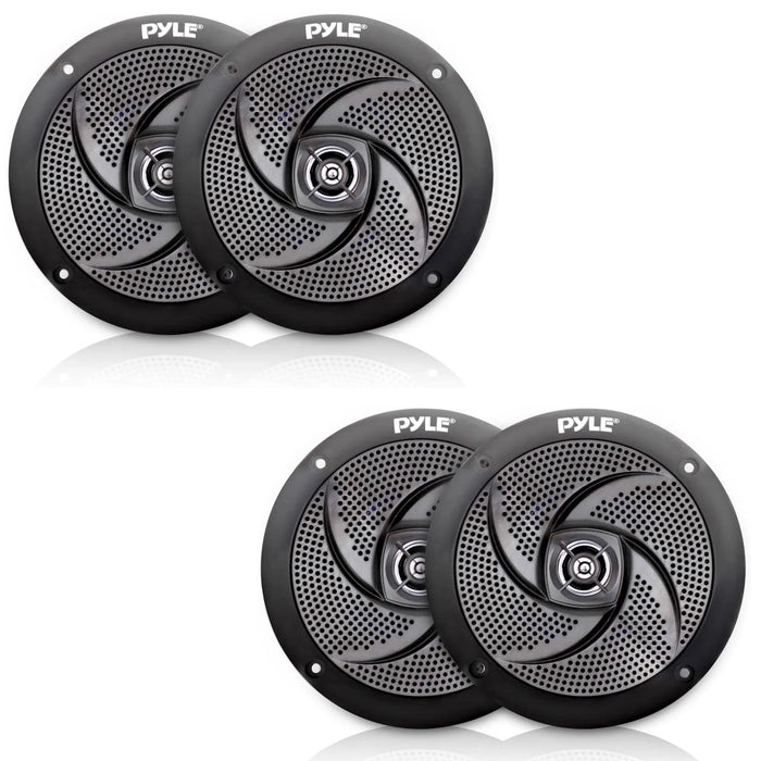PLMRS5B 5.25-In Waterproof Low Profile Marine Speakers, Black (4 Speakers)