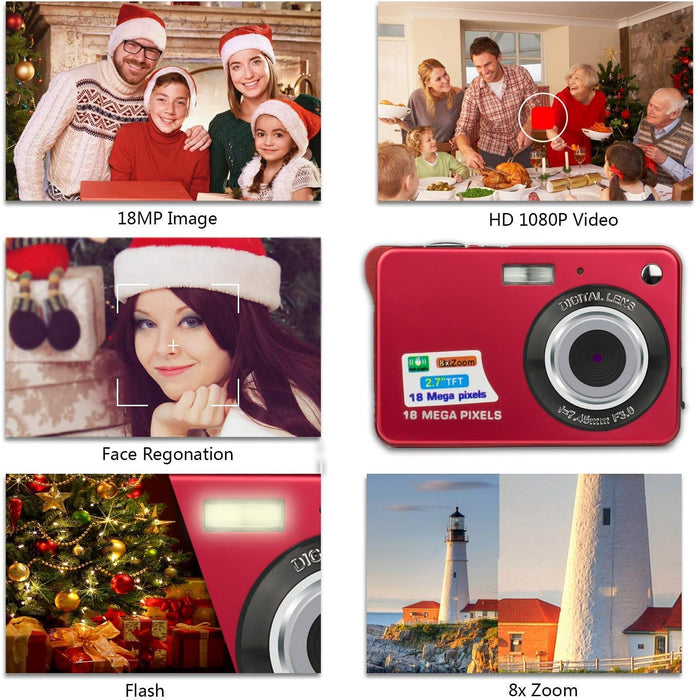 HD Mini Digital Cameras,Point and Shoot Digital Cameras for Kids Students Beginners-Birthday Xmas Gifts