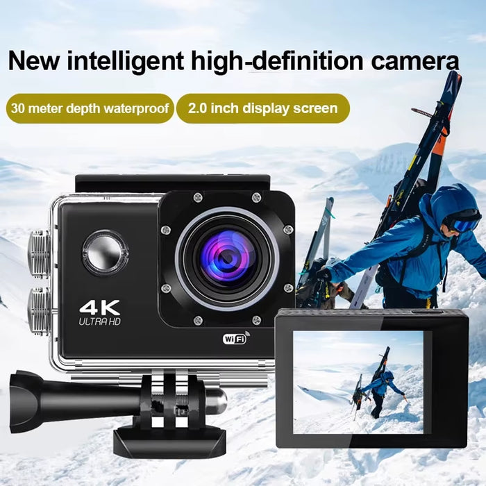 Ultra HD 4K Action Camera 720P/30FPS Wifi Underwater Cameras Waterproof Helmet Bicycle Video Recording Cameras Outdoor Sport Cam