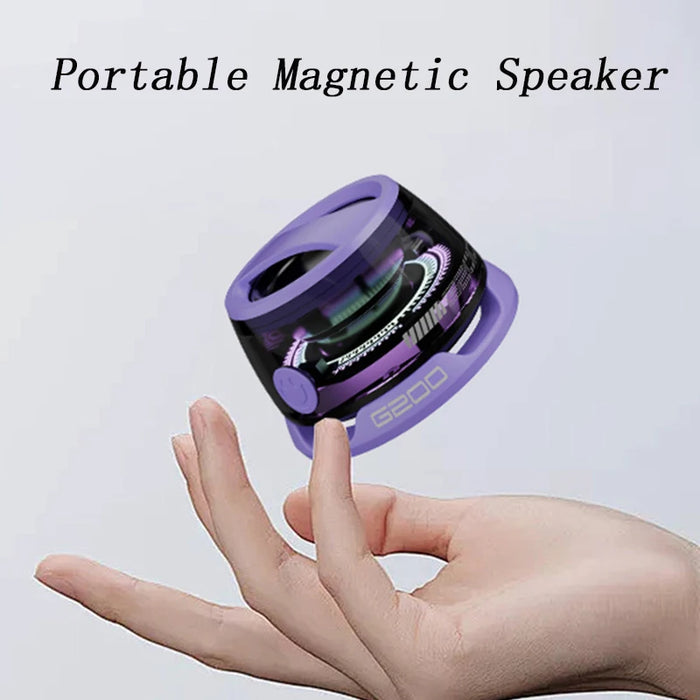 G200 Bluetooth Magnetic Speaker Portable Pocket Mini Light-Emitting Speakers Phone Stand Speakers Room Decorations Birthday Gift