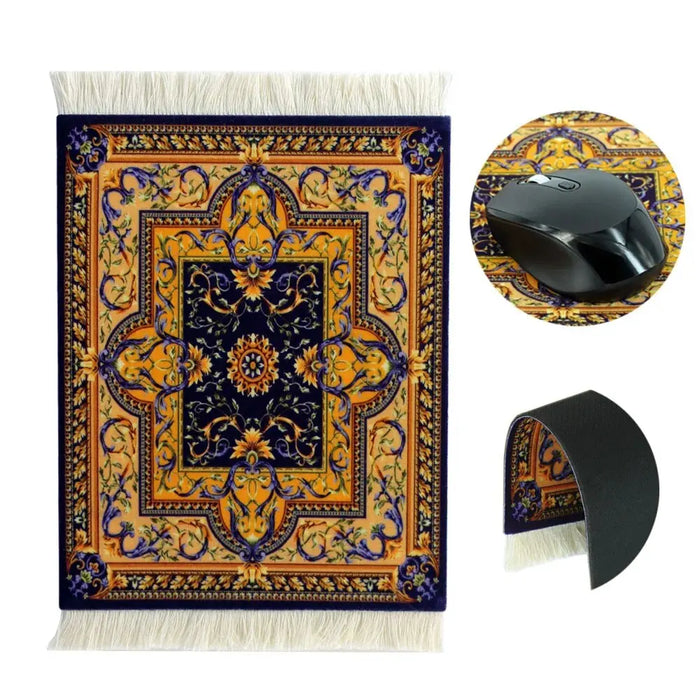 Mini Persian Carpet Mouse Pad Desk Computer Notebook Mouse Mat Tea Coaster Pet Pad Multifunctional Anti-Slip Desk Pad