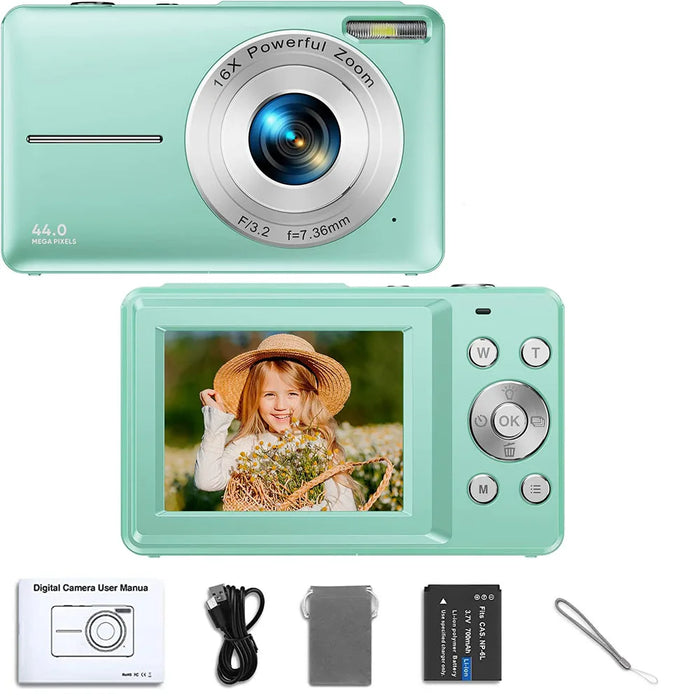 HD 2.4 Inches 1080P Digital Camera Rechargeable Cameras with 16X Zoom Compact Camera 44MP Cameras for Kids Girls Camera Digit