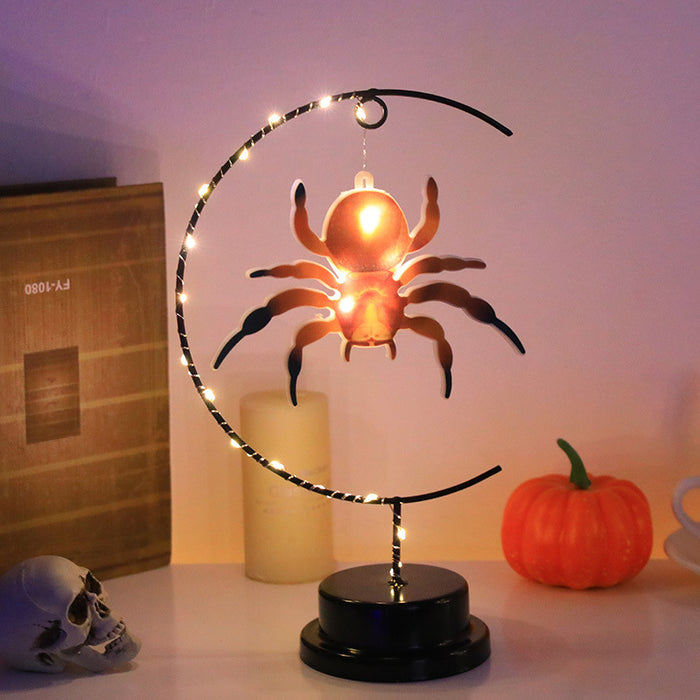 Led Halloween Wrought Iron Witch Modeling Lamp Atmosphere Decorative Lamp