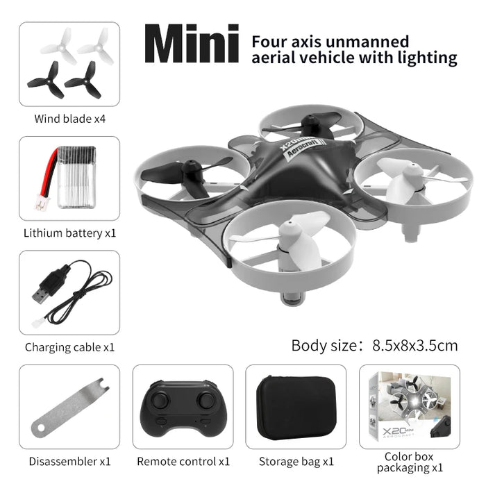 New X20 Mini Drone Rotating Colorful Light Quadcopter Drone RC Aircraft Quadcopter Mini UAV Toy Helicopter Kid Gift Toys UFO