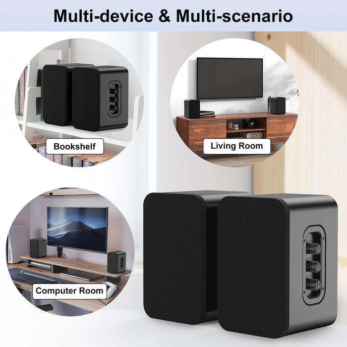 Bookshelf Speakers 50W*2, Computer Speakers 2-Way Bipolar, Bluetooth Speakers Usb/Aux(3.5Mm)/Optical Connection for Computer/Home Theater, Plug-In, SD02