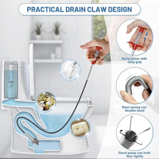 Drain Snake, 63in 33in Drain Clog Remover, 60cm 160cm Spring Pipe Dredging Tools, Drain Cleaner Sticks Clog Remover Cleaning Tools, Gutter Cleaning Tools Drain Cleaner For Toilet Sewer Shower Kitchen