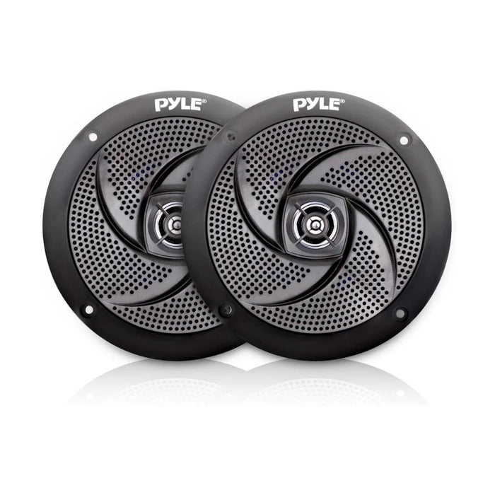 PLMRS5B 5.25-In Waterproof Low Profile Marine Speakers, Black (4 Speakers)