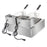 Electric Fryer Silver Stainless Steel Double Cylinder