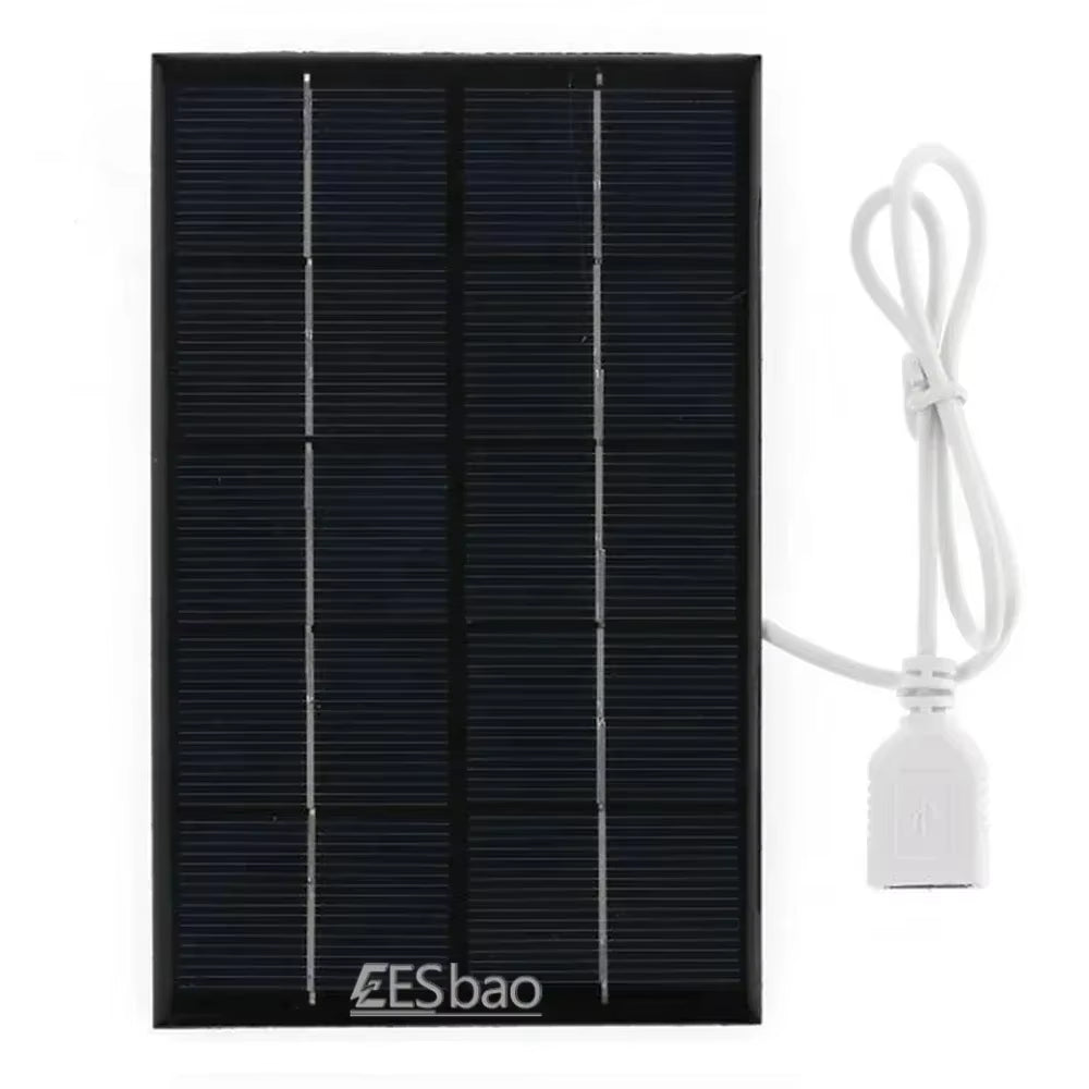 USB Solar Panel Outdoor 5W 5V Portable Solar Charger Pane Climbing Fast Charger Polysilicon Travel DIY Solar Charger Generator