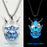 Men's Ghost Mask Luminous Pendant Titanium Steel Necklace Halloween Necklace