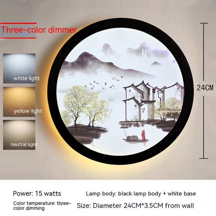 Led Wall Lamp New Chinese Style Wall Painting Simple Lamps