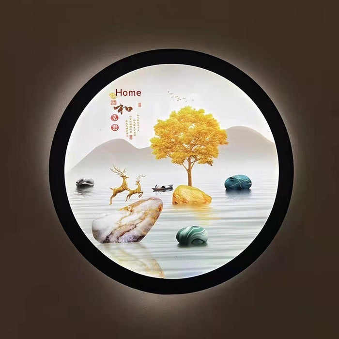 Led Wall Lamp New Chinese Style Wall Painting Simple Lamps