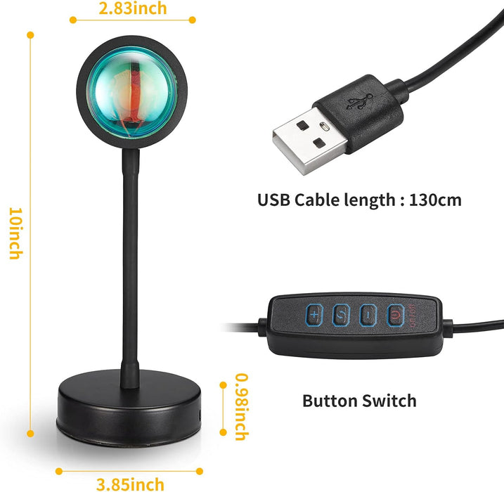 Sunset Lamp,Sunset Projector Lamp, Sunset Projection Light 10W, Sunset Light for Woman,360Degree Sunset Projection Lamp,Sunset Red