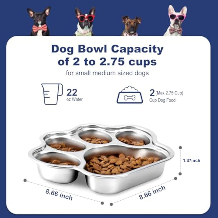 Dog Bowls Slow Feeder Stainless Steel Small Medium Breed Slow Feeding Dog Bowl For Fast Eater Dog Dishes To Slow Down Eating Non Slip Dog Food Bowl