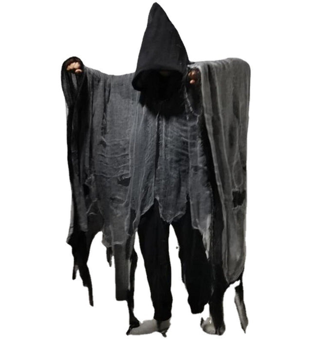 Unisex Halloween Ghost Dementors Cosplay Costume Gothic Horror Zombie Tattered Hooded Capes Day Of The Dead Party Props Cloaks