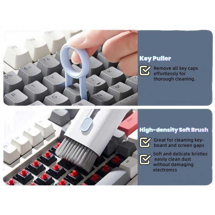 7-In-1 Laptop Keyboard Dust Cleaner Brush Set in Blue with Key Puller Multifunctional Cleaning Tool for PC Tablet