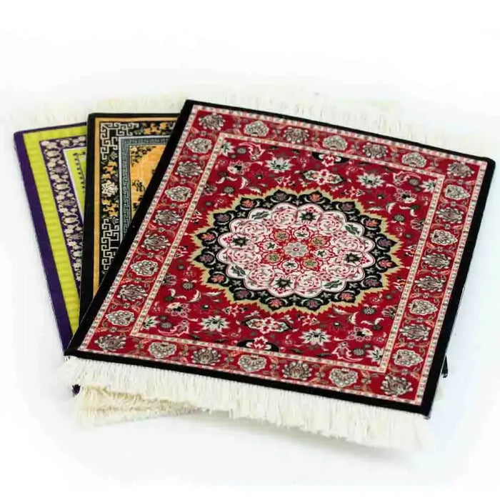 Mini Persian Carpet Mouse Pad Desk Computer Notebook Mouse Mat Tea Coaster Pet Pad Multifunctional Anti-Slip Desk Pad