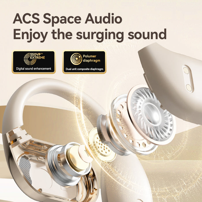 Fall Open - Ear Weireless Earphone, Lightweight Earphone With Charging Case, Noice Cancelling Bluetooth - CompatibleStereo Earbuds For Sports, Gaming, Calling, Busines