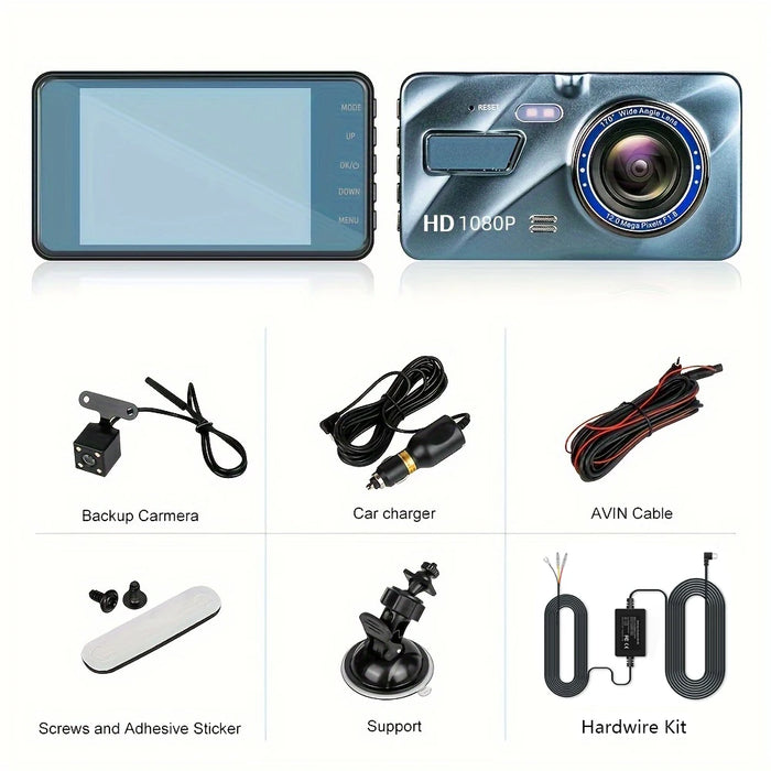 Car DVR 2 Cameras 4.0 Inches Dash Cam Car Video Recorder Auto Registrator Dvrs Dash Cam with Dual Ways Cameras Car Accessories