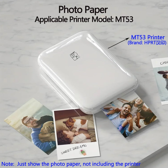 Photo Paper 2X3 Inch Sticky-Backed Photo Paper for HPRT MT53 Pocket Photo Printer