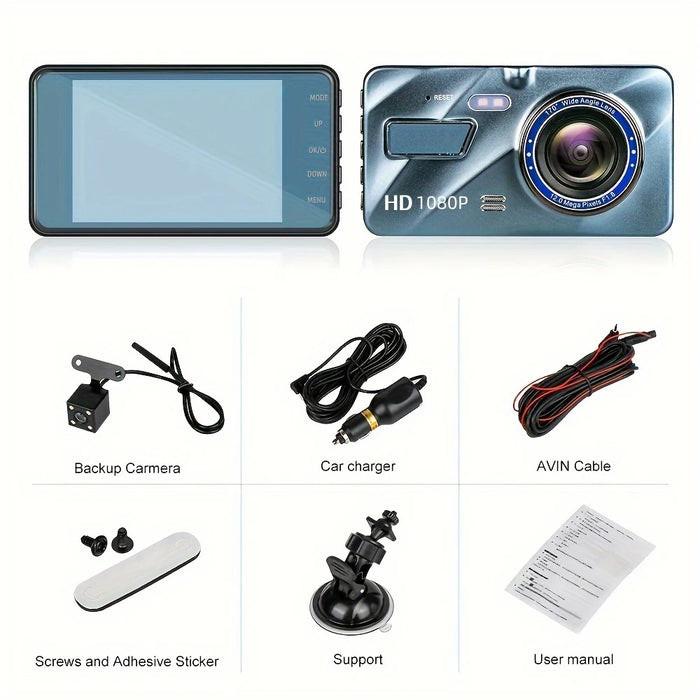 Car DVR 2 Cameras 4.0 Inches Dash Cam Car Video Recorder Auto Registrator Dvrs Dash Cam with Dual Ways Cameras Car Accessories