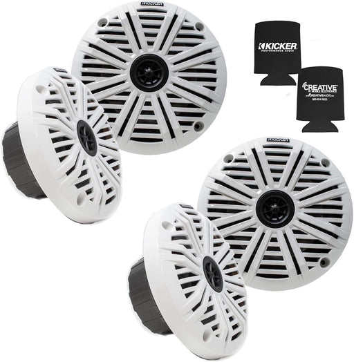 6.5" Marine Speakers (2 Pair) White Salt Water Grills OEM Replacement Speakers