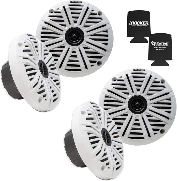 6.5" Marine Speakers (2 Pair) White Salt Water Grills OEM Replacement Speakers