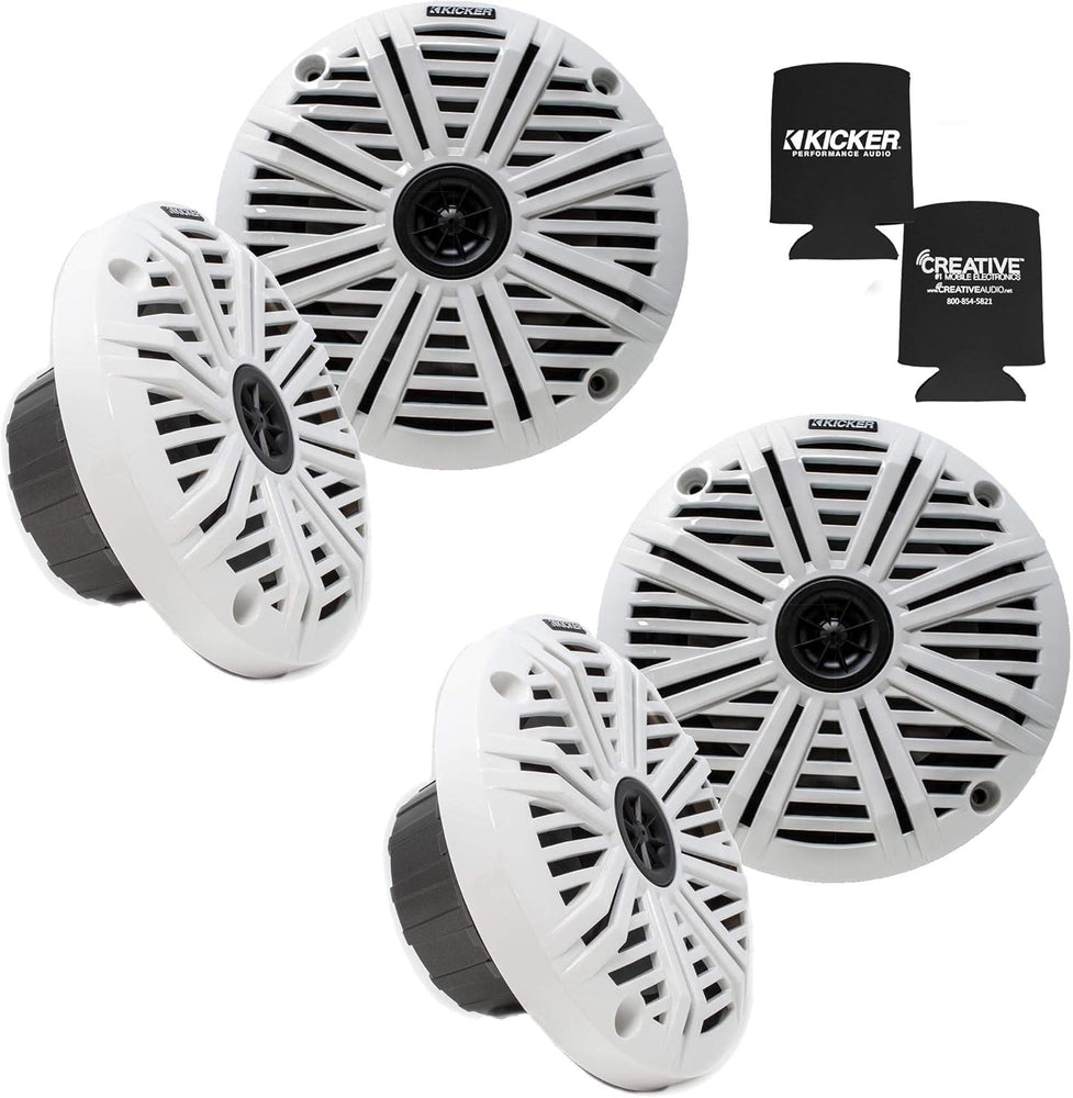 6.5" Marine Speakers (2 Pair) White Salt Water Grills OEM Replacement Speakers