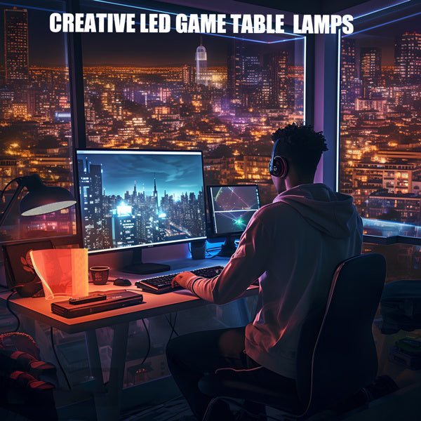 Modern Curved RGB Table Lamp For Bedrooms & Desks - Futuristic Mood Lighting For Game Rooms
