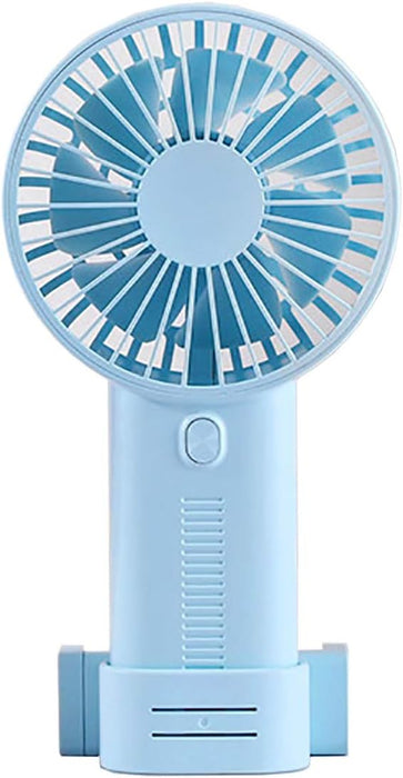 Handheld Fan,With Cell Phone Holder,Ajustable Angle Wind Small,Mini USB Fan Portable Personal Desk Desktop Fan 3 Speed Rechargeable Battery up to 7 Hours for Outdoor,Camping,Hiking,Office(Blue)