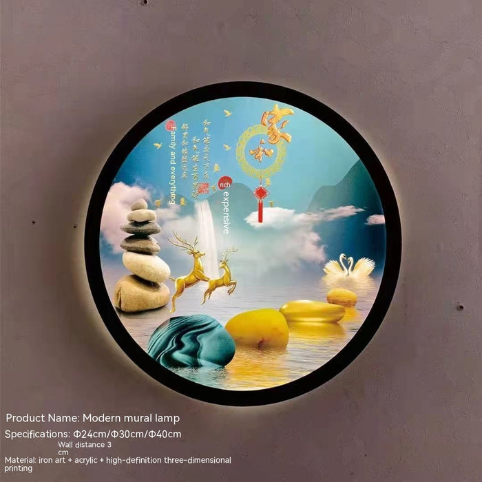 Led Wall Lamp New Chinese Style Wall Painting Simple Lamps