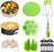 Accessories for Instant Pot 6 8 Qt, Steamer Basket, Springform Pan, Egg Steamer Rack, Egg Bites Mold, Dish Plate Clip, Kitchen Tong, Silicone Pad, Oven Mitts, Magnetic Cheat Sheets, Green