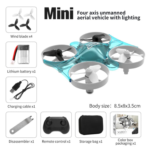 New X20 Mini Drone Rotating Colorful Light Quadcopter Drone RC Aircraft Quadcopter Mini UAV Toy Helicopter Kid Gift Toys UFO