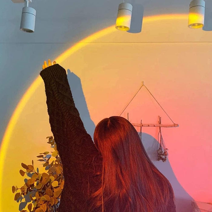 Sunset Lamp,Sunset Projector Lamp, Sunset Projection Light 10W, Sunset Light for Woman,360Degree Sunset Projection Lamp,Sunset Red