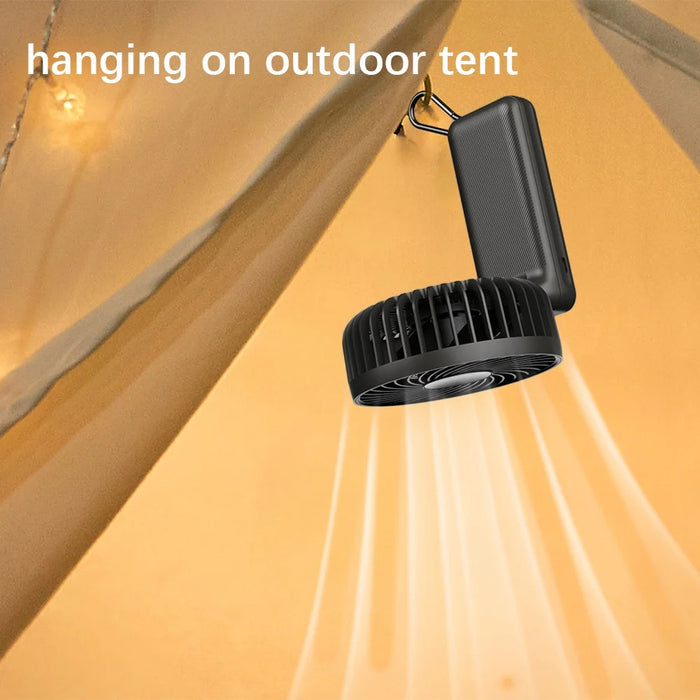 Portable Handheld Fan, Portable Fan Built-In 4000Mah Rechargeable Battery, Foldable Fan with 6 Speed Wind, Display Electricity in Real Time