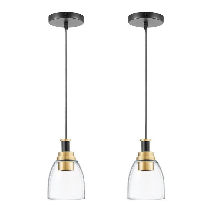 Pendant Light 1-Light Pendant Lighting With Glass Shade Adjustable Height
