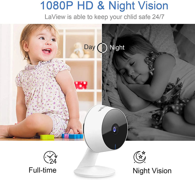 Security Cameras 4 Pieces, Home Security Camera Indoor 1080P, Wi-Fi Cameras for Baby/Pet, Motion Detection, Two-Way Audio, Night Vision
