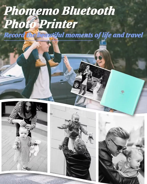 M02 Portable Mini Sticker Printer Thermal Pocket Photo Printer Bluetooth Wireless Picture Printer Portable for Phone