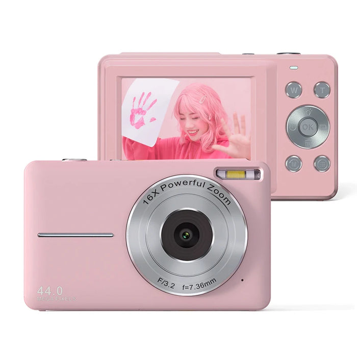 HD 1080P 2.4 Inch Digital Camera Rechargeable Cameras with 16X Zoom Compact Camera 44MP Cameras for Kids Beginner Camera