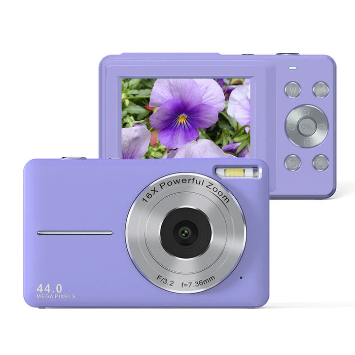 HD 1080P 2.4 Inch Digital Camera Rechargeable Cameras with 16X Zoom Compact Camera 44MP Cameras for Kids Beginner Camera