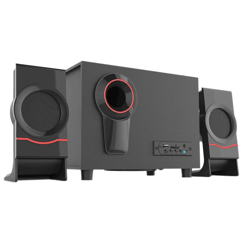 NEW Computer Speakers Wooden 2.1 Multimedia Subwoofer Bluetooth Audio USB Laptop Speakers Bluetooth +3.5Mm Connection