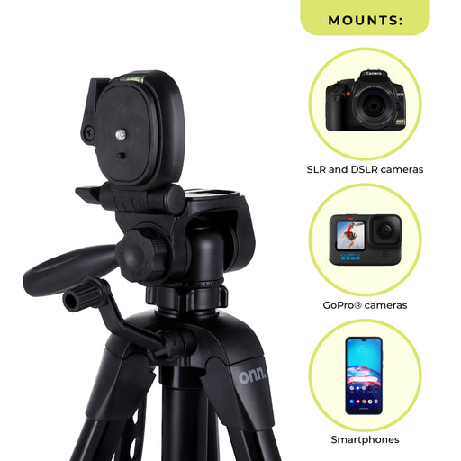 67-Inch Tripod with Smartphone Cradle for DSLR Cameras, Smartphones and Gopro Action Cameras