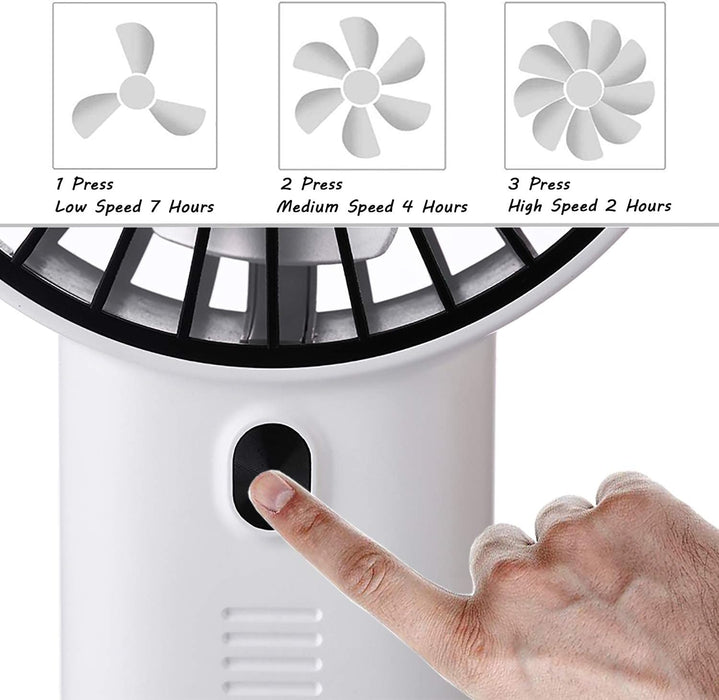 Handheld Fan,With Cell Phone Holder,Ajustable Angle Wind Small,Mini USB Fan Portable Personal Desk Desktop Fan 3 Speed Rechargeable Battery up to 7 Hours for Outdoor,Camping,Hiking,Office(Blue)