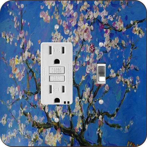 Vincent Van Gogh Almond Blossoms Blue -Light Switch Plate Cover - Toggle GFI One Gang - Toggle GFI Switch Plate Cover Switch Plate Cover