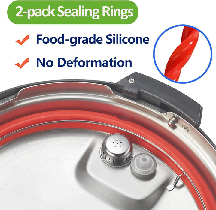 Pressure Cooker Accessories Compatible with Instant Pot 6 Qt - Steamer Basket, Silicone Sealing Rings, Springform Pan, Glass Lid, Egg Bites Mold, Egg Steamer Rack and More