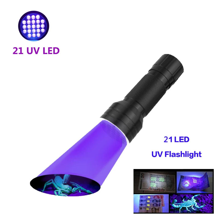 100 LED UV Flashlight Black Light 395 NM Ultraviolet Torch Blacklight Detector for Dog Urine, Pet Stains and Bed Bug