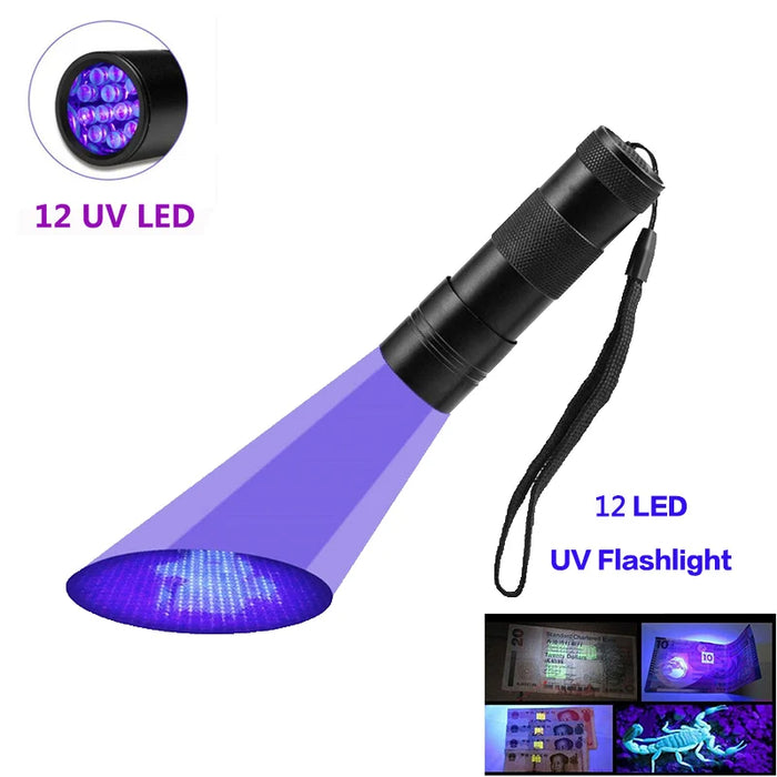 100 LED UV Flashlight Black Light 395 NM Ultraviolet Torch Blacklight Detector for Dog Urine, Pet Stains and Bed Bug