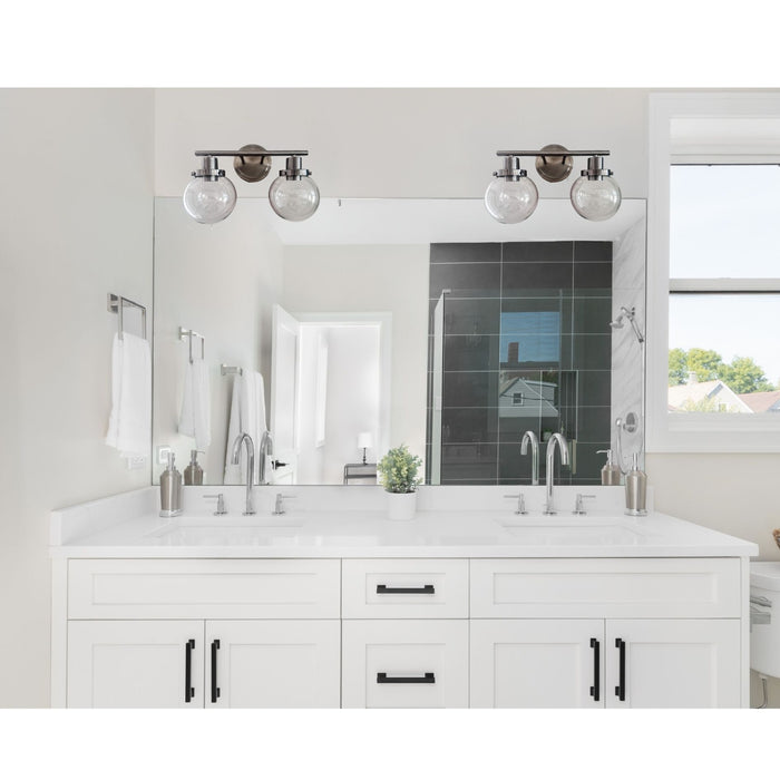 Bathroom Vanity Light Fixtures, 2-Light Black Wall Sconce Lighting Wall Lamp With Clear Glass Shade,